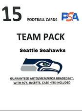 Seattle Seahawks Mystery Packs!! 15 Cards Guaranteed Hit Auto/Mem/Graded/#ed