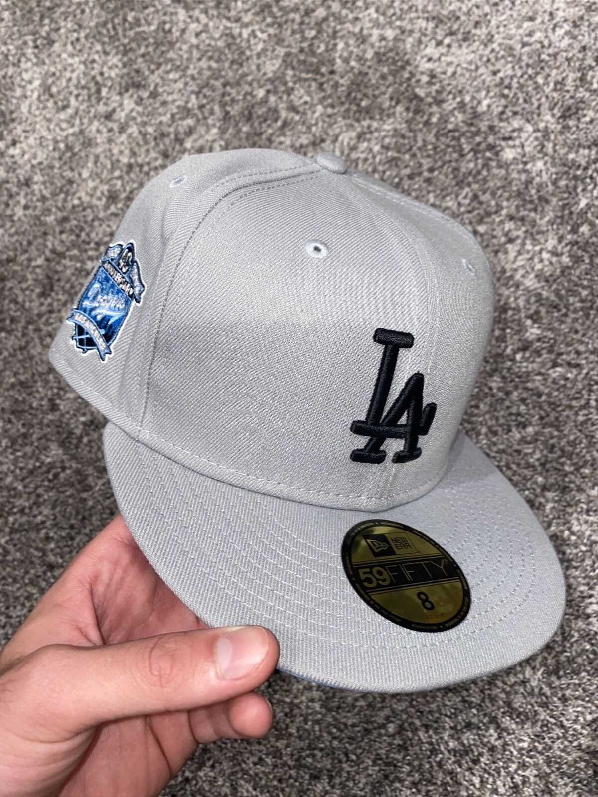 New Era 59Fifty LA DODGERS size 8 Fitted Hat 40th Anniversary Gray 