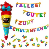 SchuleinfüHrung Schulanfang Einschulung Deko Set Folienballon Girlande Konfetti