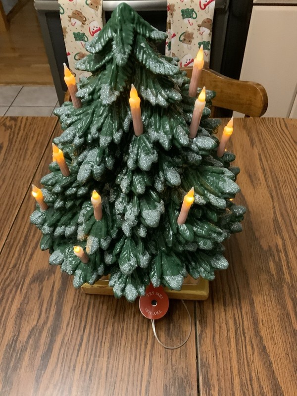 John Derian Lighted 14" Christmas Tree with Candles Blow Mold 2025
