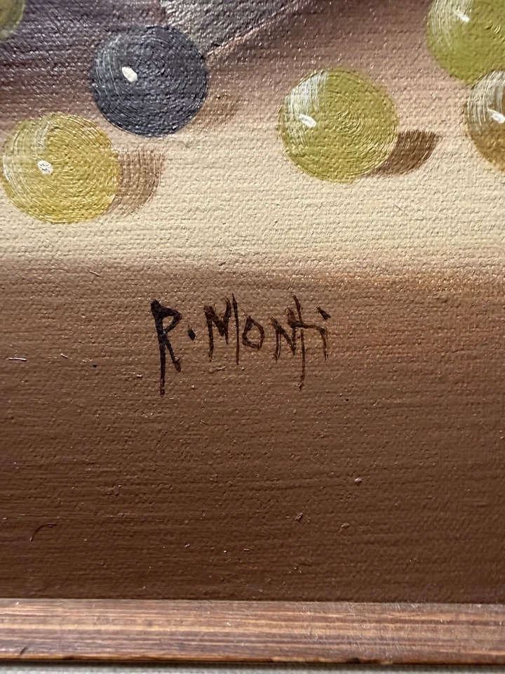 Vintage R. Monti One Of A Kind Vase Hand Painting - Image 2 of 3