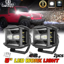 COLIGHT 2PC 5" LED Work Light Bar Side Shooter Light ATV UTV Offroad Driving 4X4
