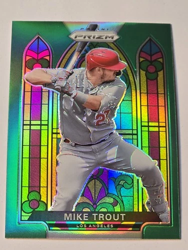 2021 Panini Prizm Green Stained Glass Mike Trout SG1