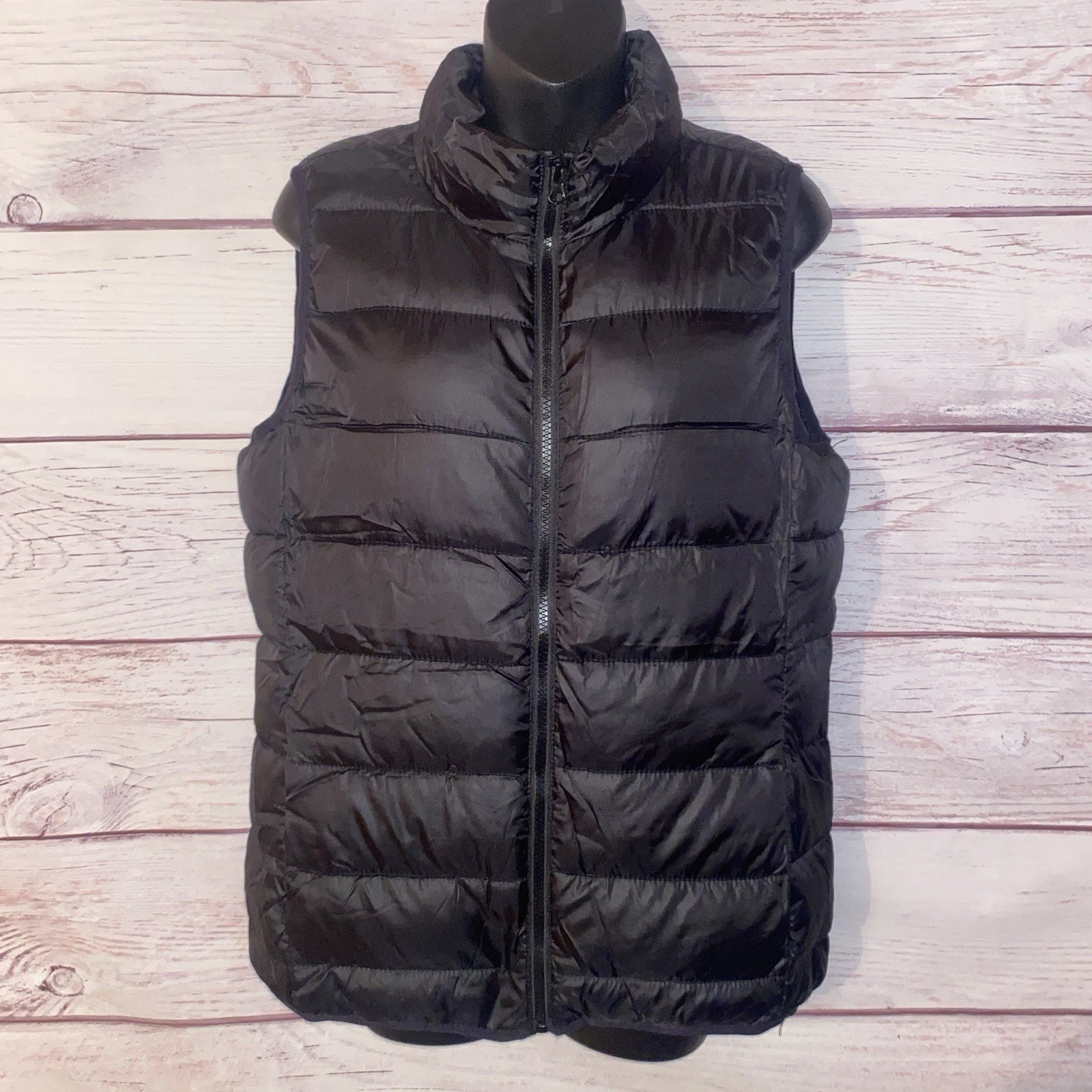 Jackson Hole Outerwear Mens Vest M Black Puffer Full Zip Packable A15