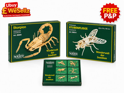 Vintage Weico Wunderwelt Der Insekten Holz Modellbausatz 3er Set Neu Geöffnet