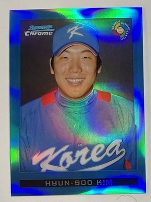 Hyun Soo Kim Hyun-Soo 2009 Bowman Chrome WBC Prospects Blue Refractor #d 100/150