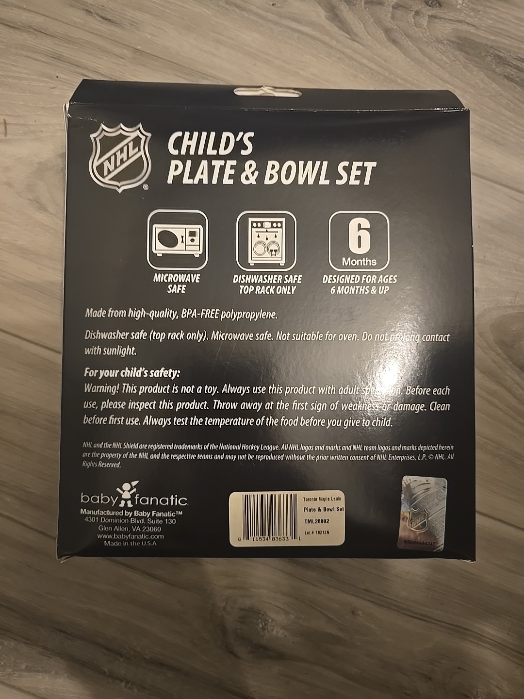 NHL Toronto Maple Leafs Child's Plate And Bowl Set Kids Officially Licensed