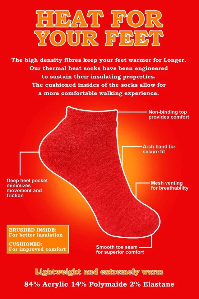 3 Pack Mens Ladies Winter Warm Soft Thick Low Cut Ankle Thermal Short Socks - Image 2 of 3