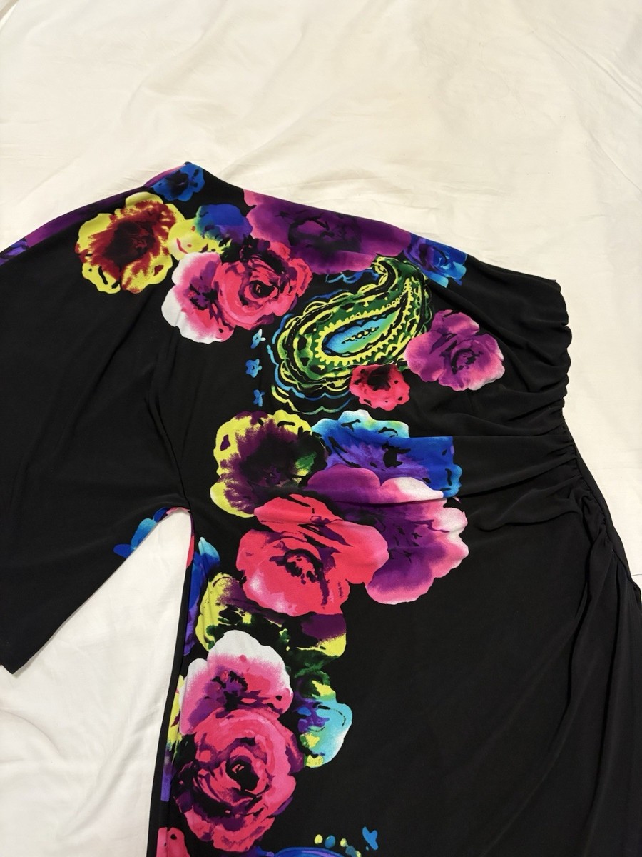 bisou bisou michele bohbot black dress Floral One Shoulder Bodycon size 8 SELECT SIZE:L Occasion:Prom Dresses Bebe Women's Rib Mock