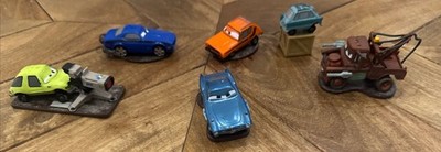 Disney Pixar Cars PVC Cars On Stands Lot 6 Figures Cake Toppers Mater Gremlin