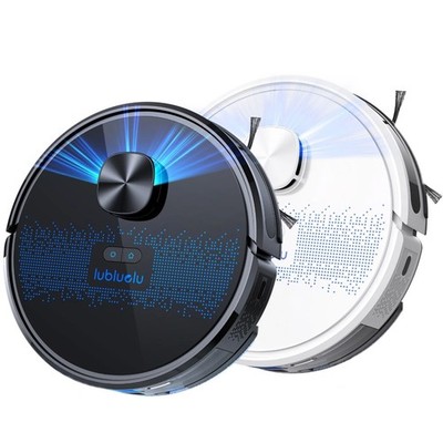 Lubluelu Robot Vacuum and Mop Combo with Laser Mapping App Control Black White