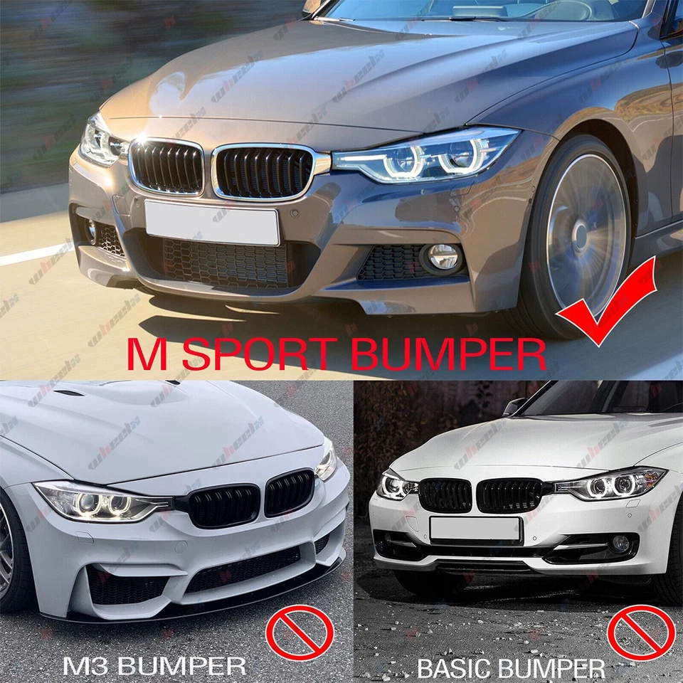 Parachoques delantero de fibra de carbono forjado deportivo BMW F30 F31 M 2012-2018 divisor de labios Foto 4 de 4