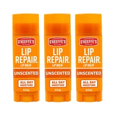 Lip Repair Unscented Lip Balm for Dry, Cracked Lips - Stick (3 Pack) - Moisturiz