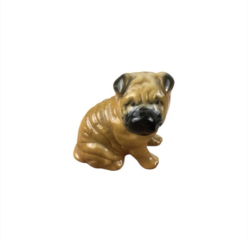 Vintage Miniature Shar Pei Dog Figurine Ceramic Porcelain - Picture 6 of 7