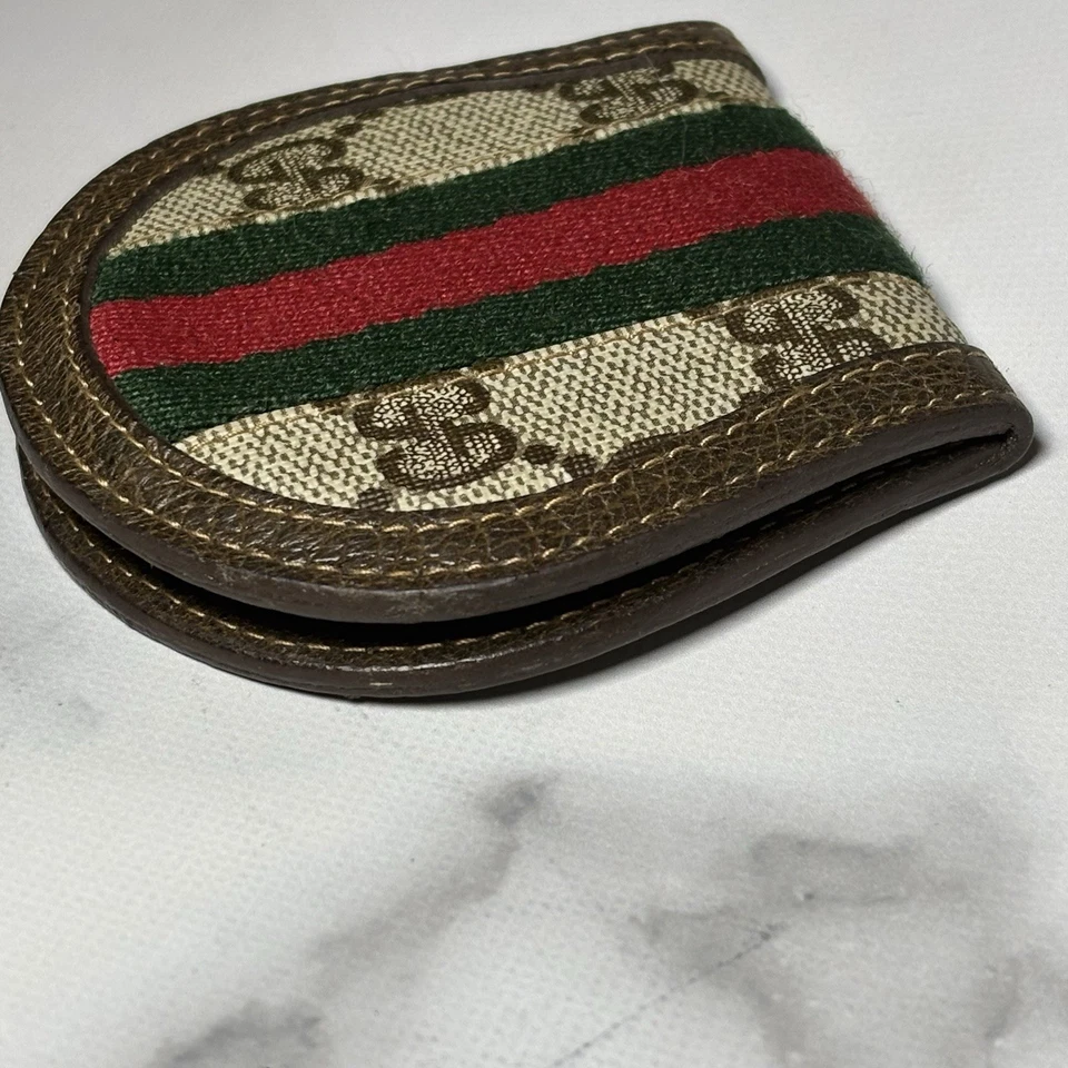 Vintage GUCCI Wallet Purse Coin Case Sherry Line PVC Leather Brown - Image 4 of 4