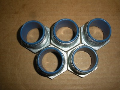 1'' insulated chase nipple malleable iron T&B 1944 lot of 5pcs