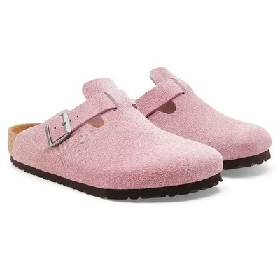 BIRKENSTOCK X Stussy Boston Suede Leather Pink Unisex Clog Shoes