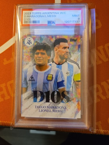 2023 Topps Argentina World Cup D10s Maradona Messi Psa 9
