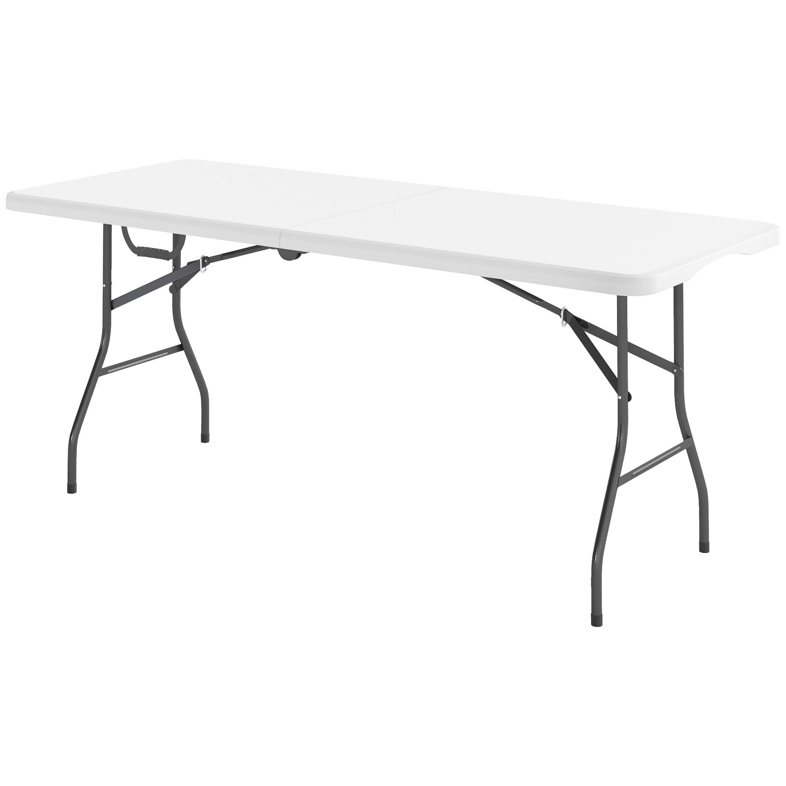 Tavolo da Campeggio Pieghevole Outsunny 180x74 cm Bianco