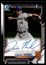 2021 Bowman Draft Chrome Pick Autographs Dominic Hamel Auto New York Mets