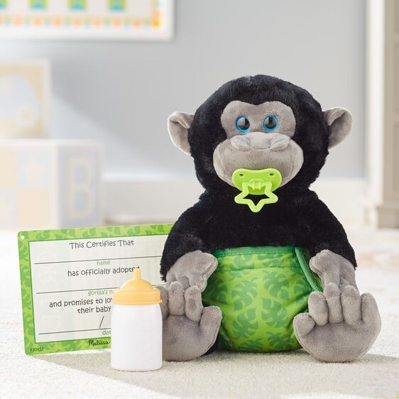 Baby Gorilla Soft Toy Care & Snuggle - Melissa & Doug Plush NEW