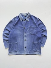 Faded Blue French Chore Jacket 80s Vintage Wo...