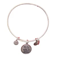 Alex and Ani It Is What It Is Charm Bangle Bracelet Silver Tone