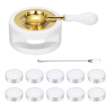 Wax Stamp Seal Kit Sealing Warmer Melting Spoon Stick Candle, White