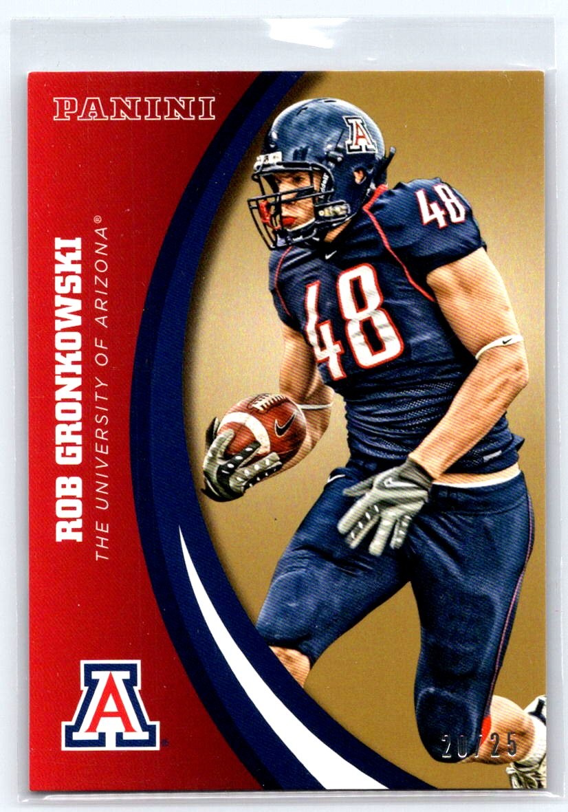 2016 Panini Arizona Wildcats Rob Gronkowski Arizona Gold #50 /25