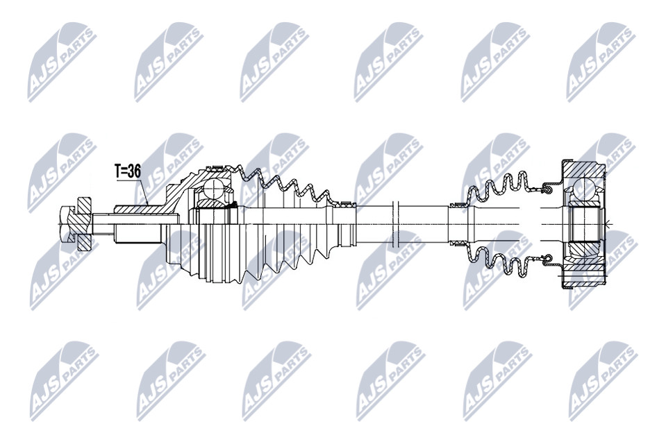 Front Right NTY OE NPW-AU-106 Drive Shaft for SKODA,VW