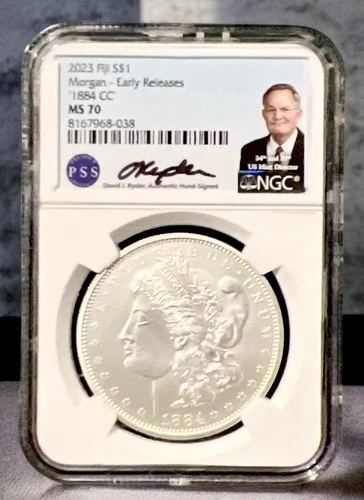 U26502 1882CC Morgan Dollar NGC MS 70 Early Releases David Ryder Signed G2U