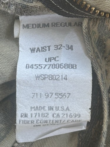 Realtree Camo Cargo Pants Men Hunting Pants Made In USA 32-34 - Picture 2 of 8