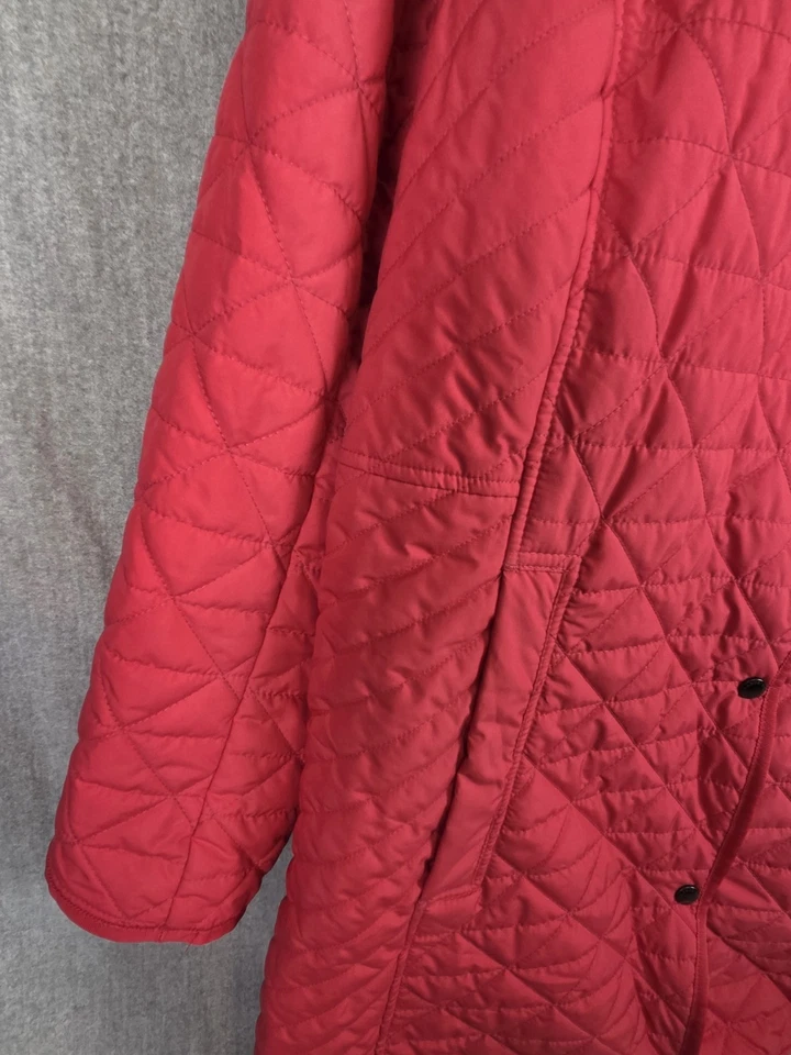 Abrigo Lands End Para Mujer 2X Primaloft Rosa Caliente Barbie Acolchado 3/4 Longitud A Presión Foto 3 de 4