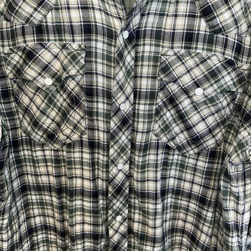 True Religion Shirt Mens 2XL Blue/Green Plaid Western Pearl Snap Modern Cowboy - Picture 2 of 8