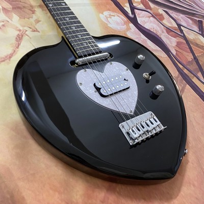 Glam Black Heart-Shaped Electric Guitar - Pearl Pickguard, Heart Inlays,IN STOCK