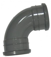FLOPLAST 110mm Ring Seal Soil 92.5 Degree Double Socket Bend - Grey - 2 PACK