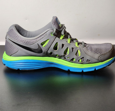 Nike Dual Fusion Run 2 Mens 10.5 Grey Blue Running Jogging Sneakers 599541-008