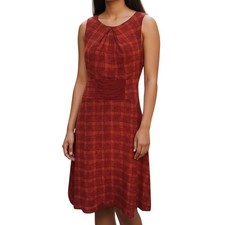 ANTHROPOLOGIE GIRLS FROM SAVOY Gogi Shades of Red Plaid Silk Dress EUC Size 0