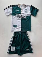LIVERPOOL 1995 1996 RETRO AWAY KIT (SHIRT + SHORTS) - BOYS JUNIOR AGE 7-8 XS