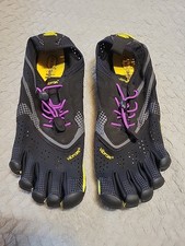 Vibram FiveFingers V-Run Running Shoe Black Yellow 16W3105 Women's 10-10.5