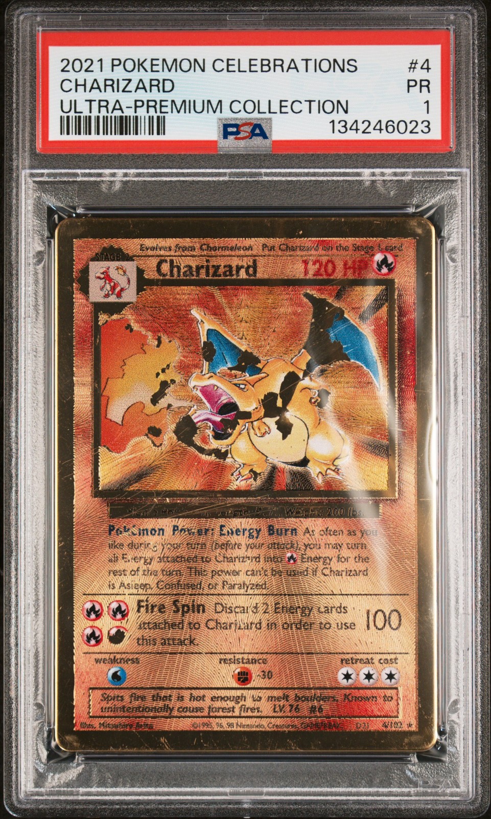2021 POKEMON CELEBRATIONS ULTRA-PREMIUM COLLECTION #4 CHARIZARD PSA 1