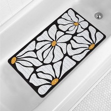 Floral Bathtub Mat Non Slip for Kids 27x16in Plant Anti Slip Bath Mat for Tub...