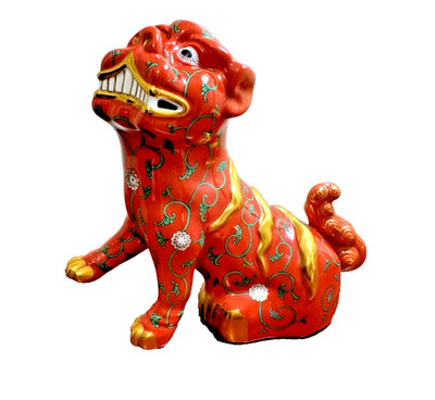 HEREND Animal FOO DOG Herend Figurine Asian RED DYNASTY ~6''!