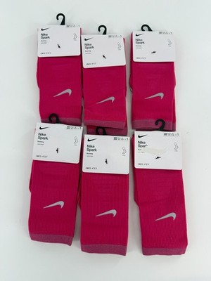 6 Pairs Nike Spark Crew Lightweight Running Socks Pink Men's 10-11.5 DA3584-667