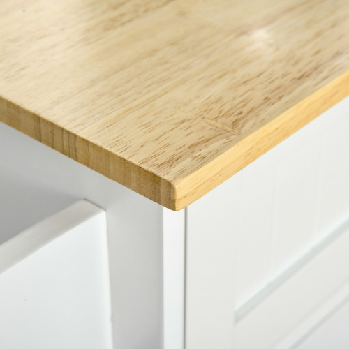 HOMCOM Kitchen Island Utility Cart, with 2 Storage Drawers Dining Room White - Picture 9 of 11