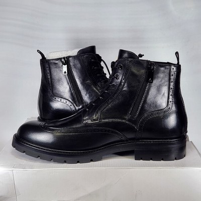 Size 10 - Aldo Toney Wingtip Zip - Black Leather - Mens | eBay