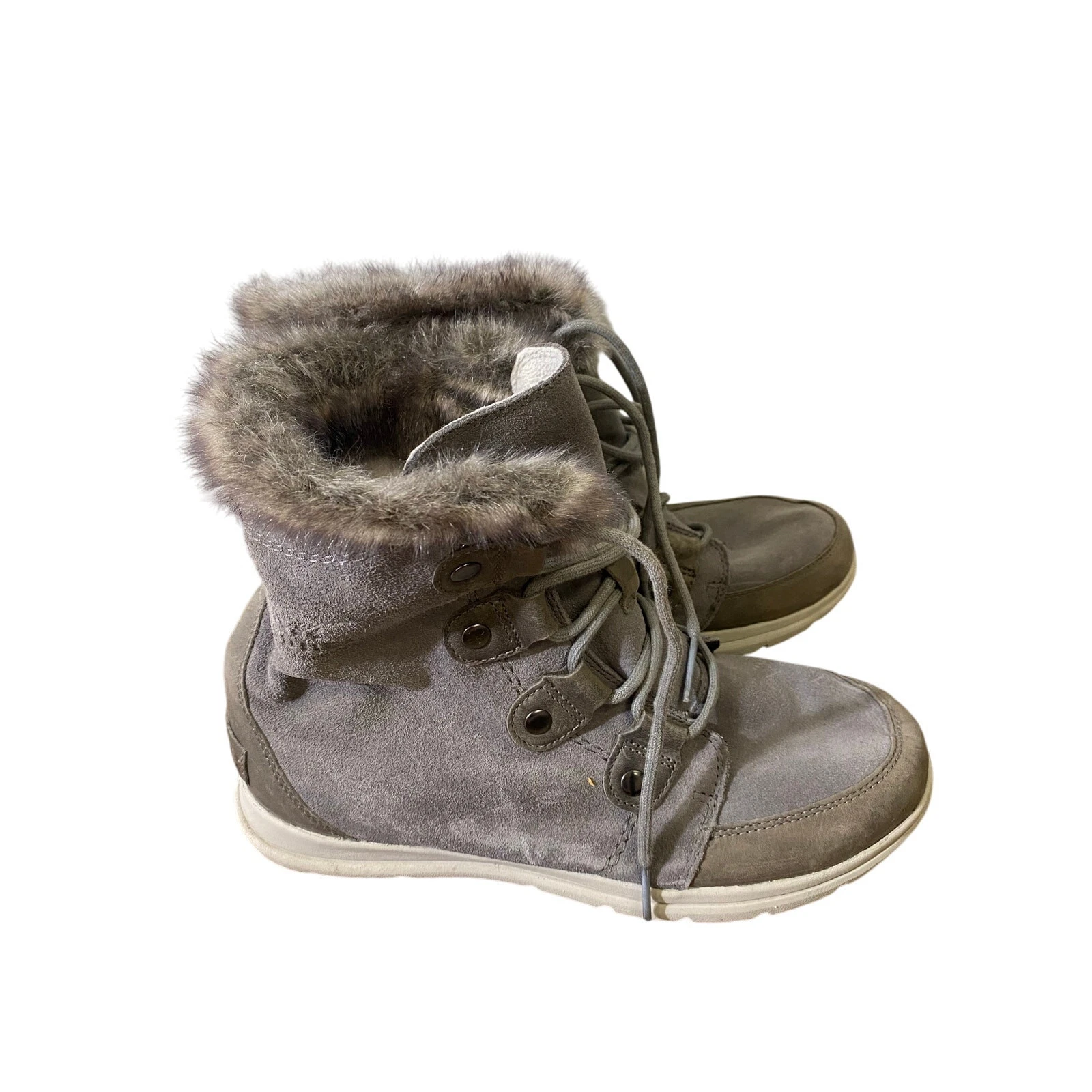sorel waterproof fur trimmed lace up boots