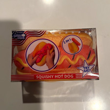 Sunny Days Squish Hot Dog 2-in-1 Tactile Squishy Squeeze Toy Yellow Orange NEW