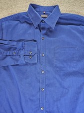 Van Heusen Traveler Blue Button Up Shirt Mens Large 16-16.5 Stretch
