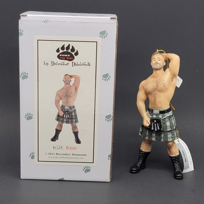 2023 December Diamonds Poke the Bear Kilt Bear Christmas Ornament 55-55331 Male